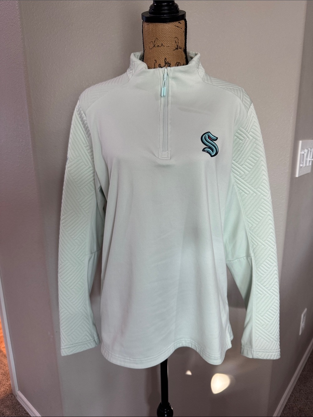 Seattle Kraken Light Mint Quarter-Zip Pullover